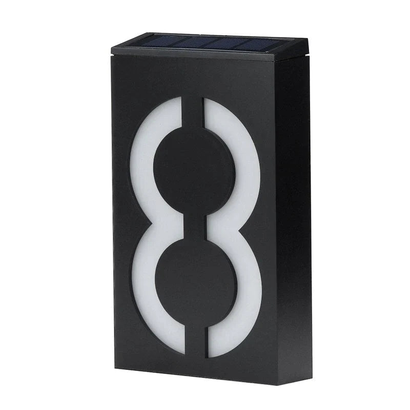 House Number Sign Powered by Solar Energy