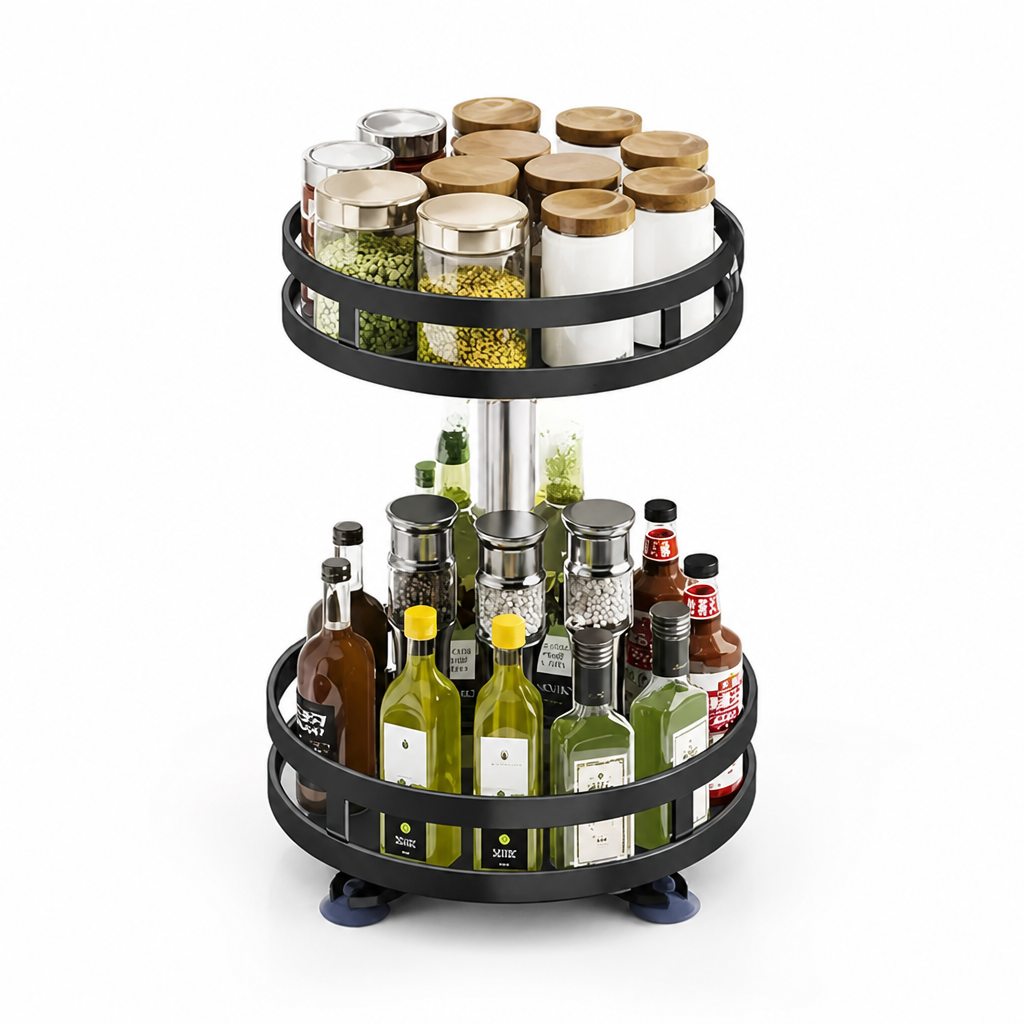 Metal Multi-Layer Kitchen Organizer (360° Rotating)