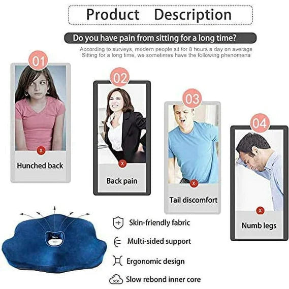 Ergonomic Comfort Cushion for Back Support and Relief