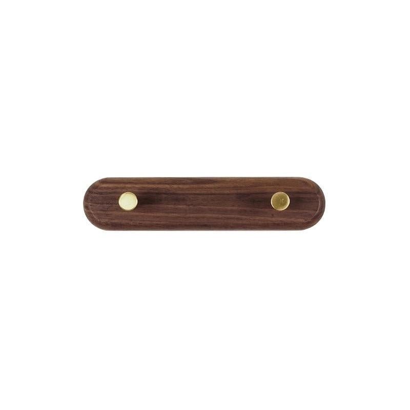 Coat Rack with Brass Hooks - Wooden Wall-Mounted Organizer