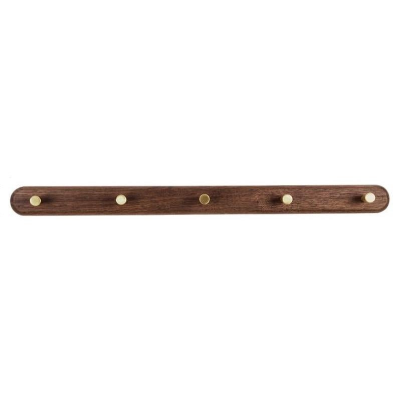 Coat Rack with Brass Hooks - Wooden Wall-Mounted Organizer