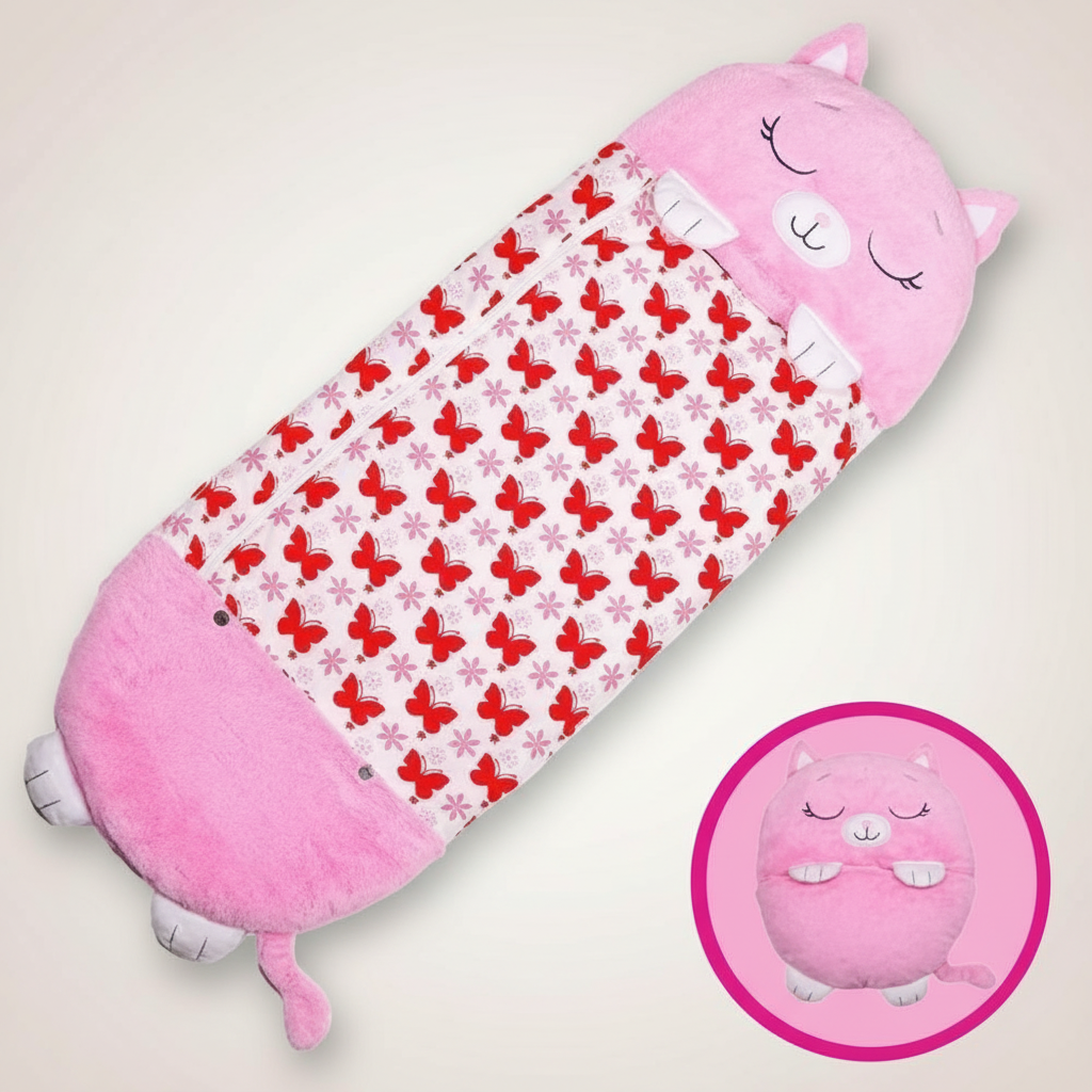 Animal-Themed Portable Sleeping Bag for Kids – Soft & Washable
