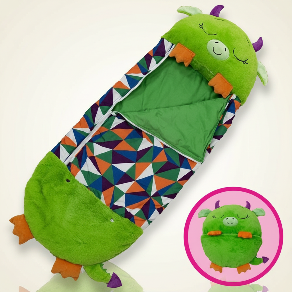 Animal-Themed Portable Sleeping Bag for Kids – Soft & Washable