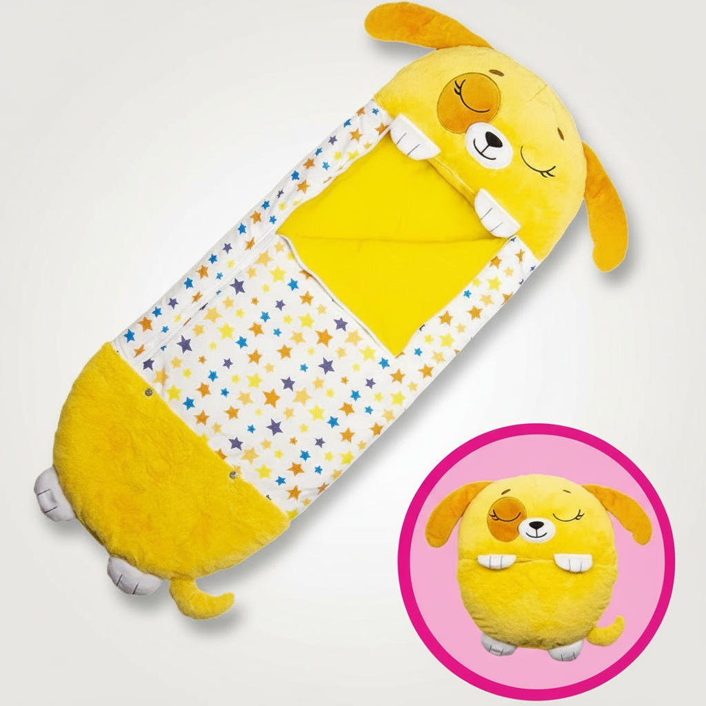 Animal-Themed Portable Sleeping Bag for Kids – Soft & Washable