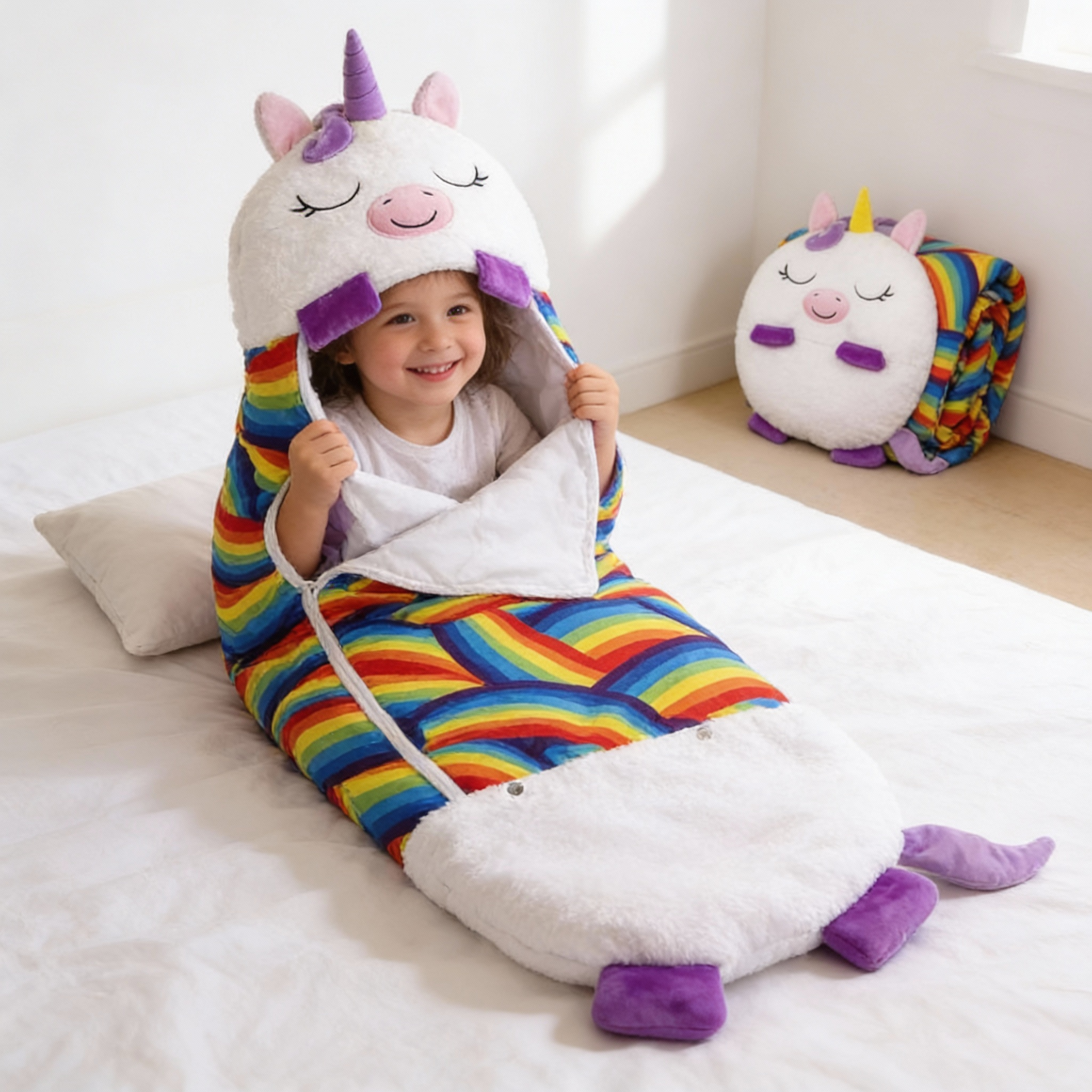 Animal-Themed Portable Sleeping Bag for Kids – Soft & Washable