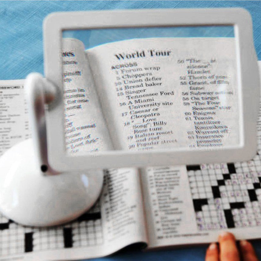 Illuminated Page Magnifier with Adjustable Stand