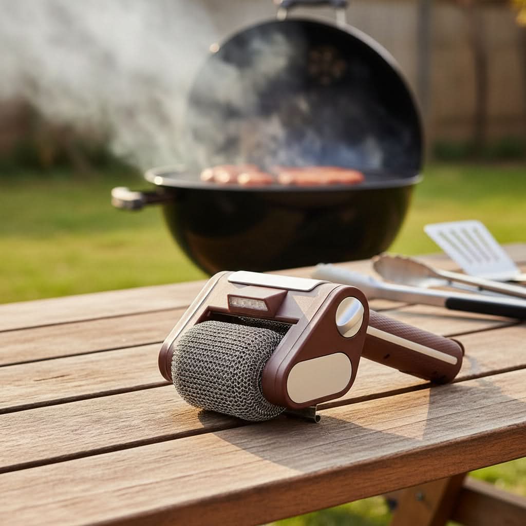 GrillMaster Pro – Electric BBQ Cleaning Brush with Roller