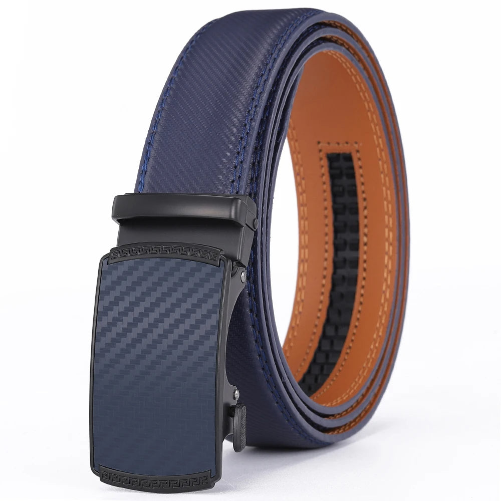 Men's Premium Leather Belt with Easy-Adjust Buckle
