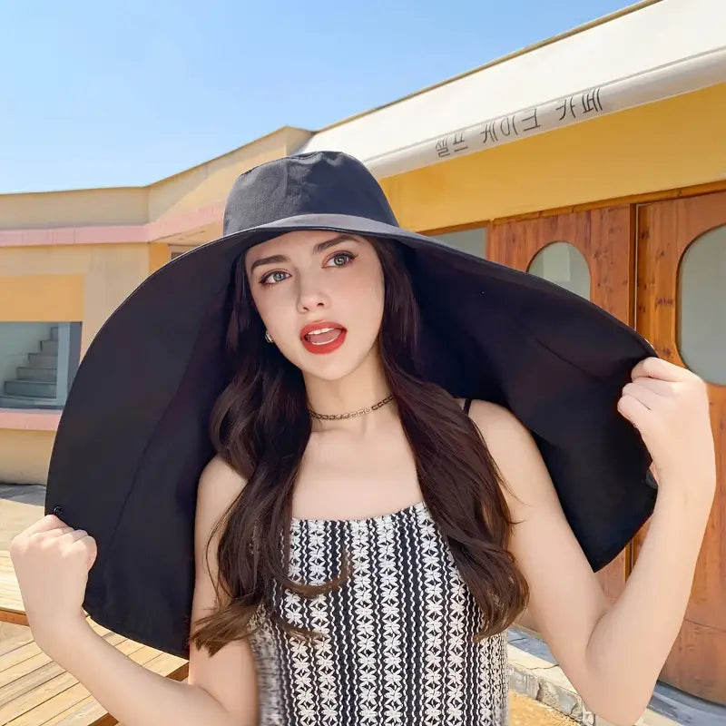 Chic Wide Brim Sun Shield Hat for Women