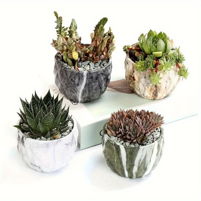 Elegant Marble-Inspired Planters for Any Space