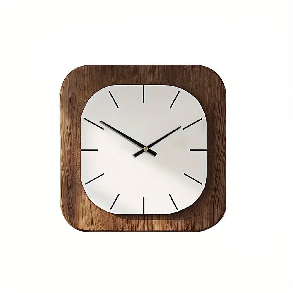 Rustic Square Wooden Wall Clock for Timeless Charm