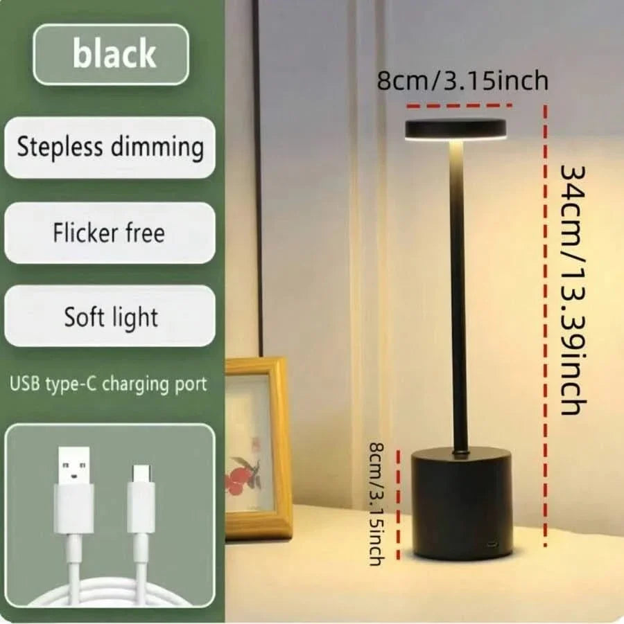IlluminatePro – Versatile Rechargeable LED Desk Light with Flame Effect