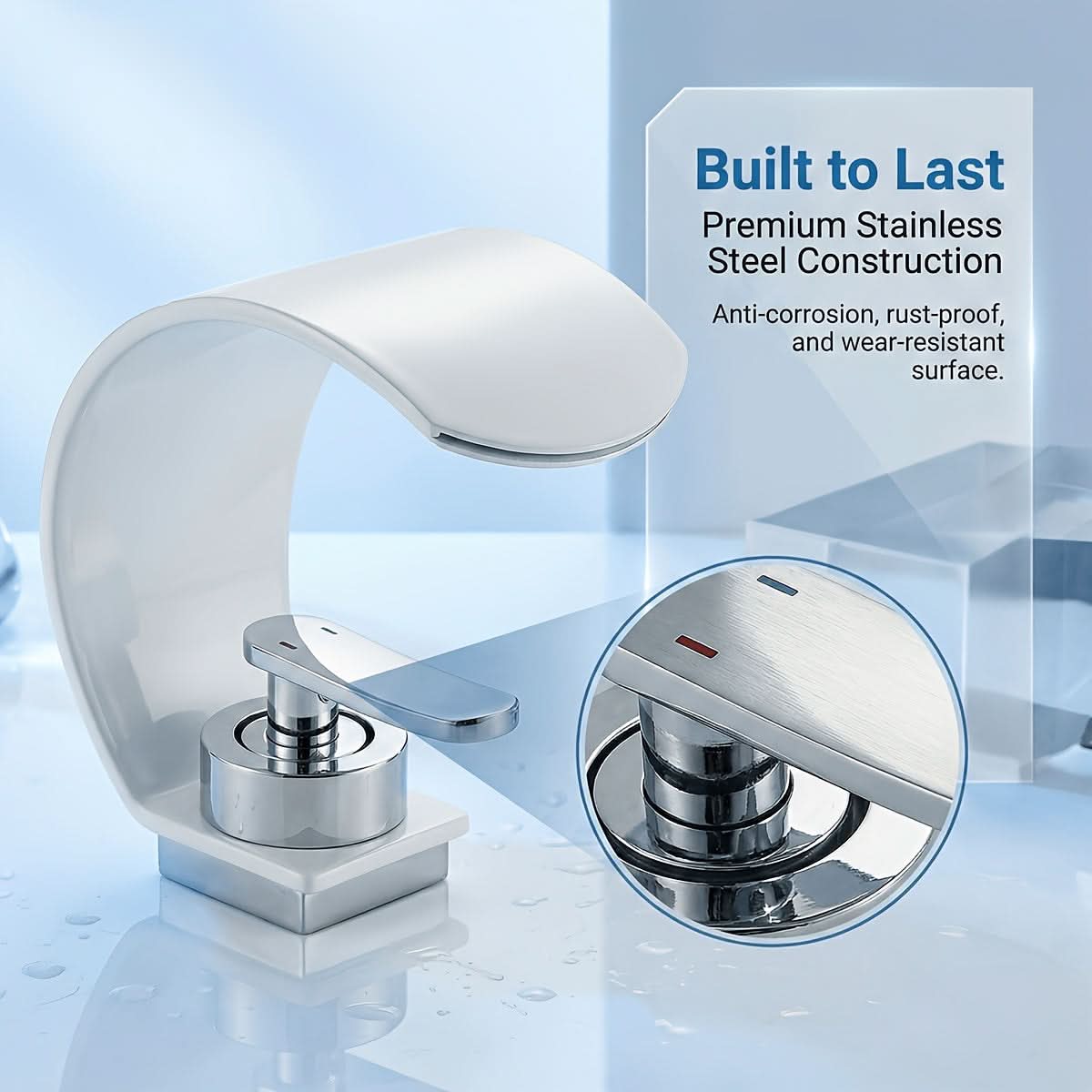 LuxeStream - Contemporary Waterfall Faucet for Stylish Bathrooms
