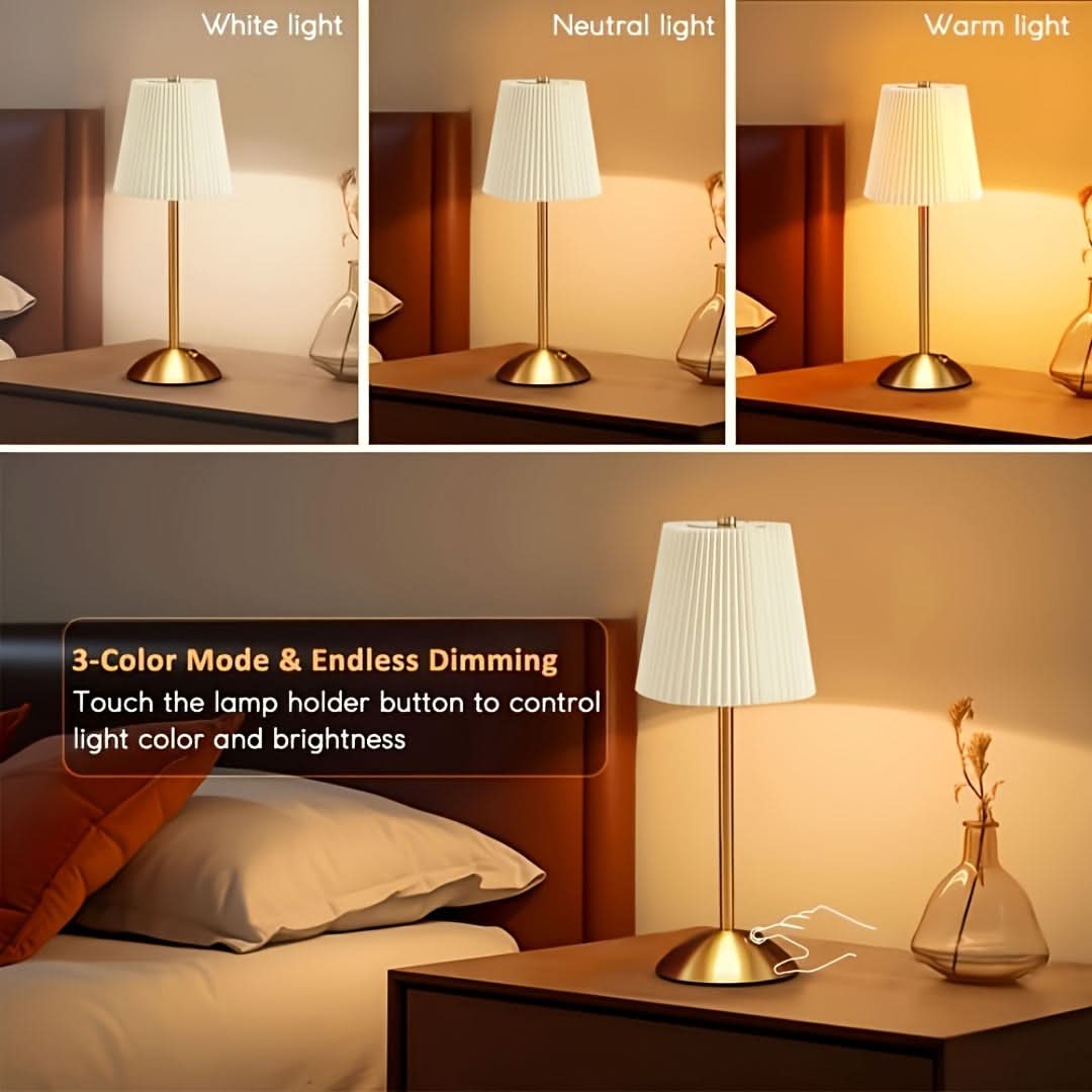 SereneGlow – Cordless Dimming Nightstand Lamp with Color Options