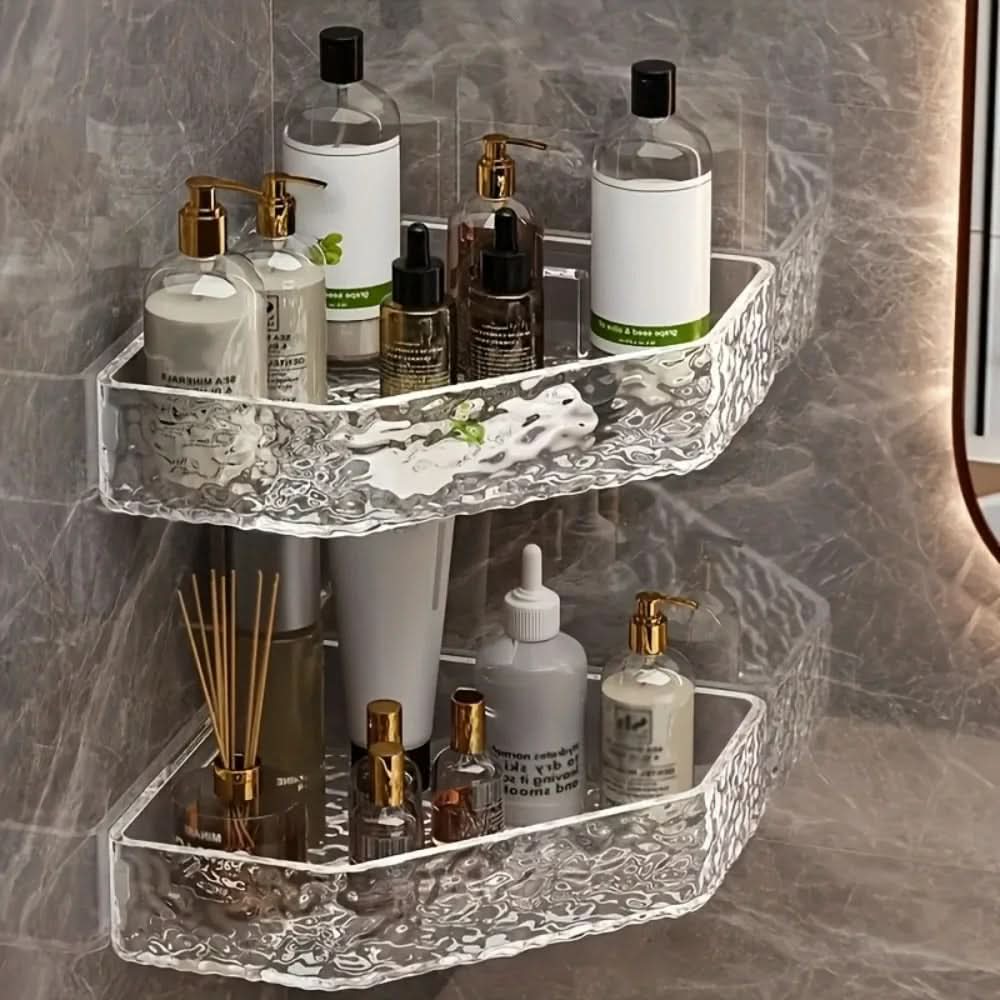Elevate Your Space – Stylish Corner Bathroom Shelf Organizer