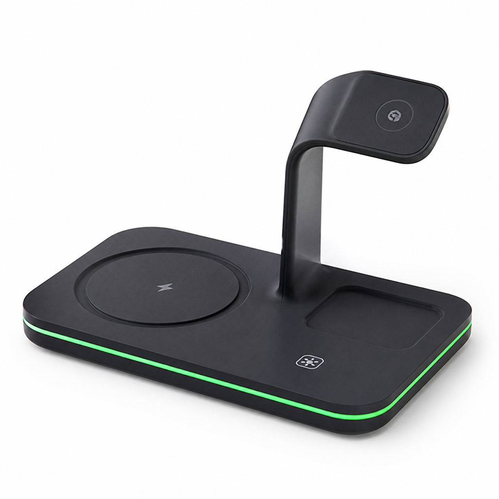 Multi-Device Charging Station (Phone, Smartwatch & Earbuds, 3-in-1)