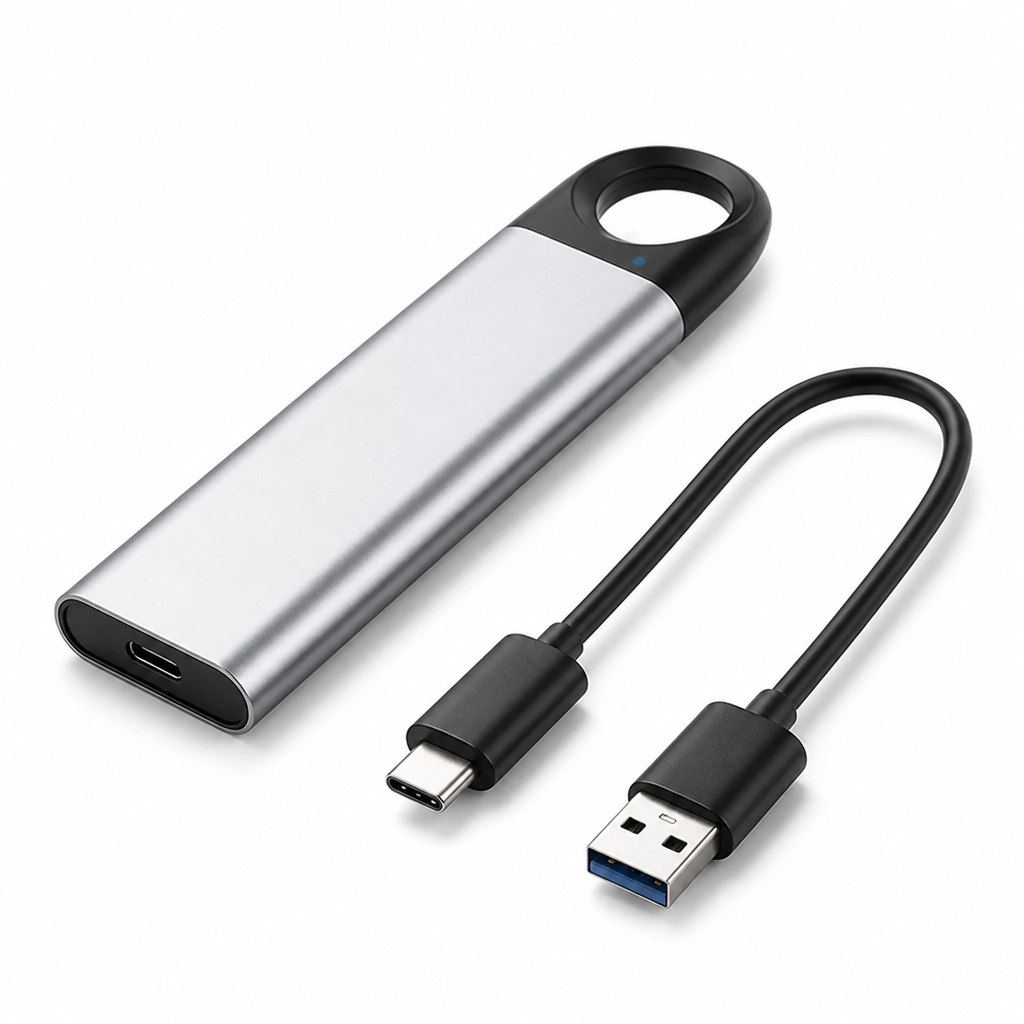 High-Speed Compact Portable SSD (USB-C & USB-A Cable Included)