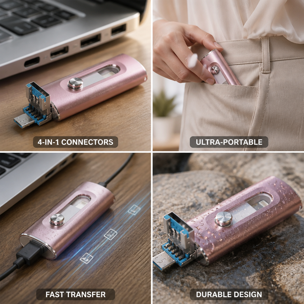 Ultra-Slim Matte 4-In-1 Portable SSD