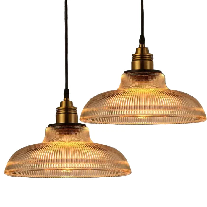 Glass Pendant Light with Crystal Design
