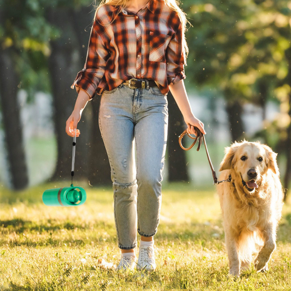 Pet Waste Collection Tool with Built-In Bag Dispenser