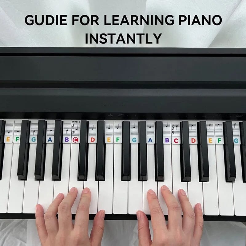 Color-Coded Piano Key Labels for Easy Learning