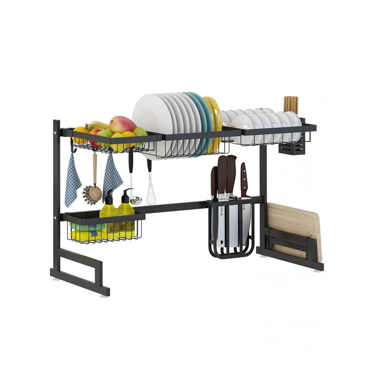 34.6" Space-Saving Stainless Steel Dish Drying Rack for Sinks