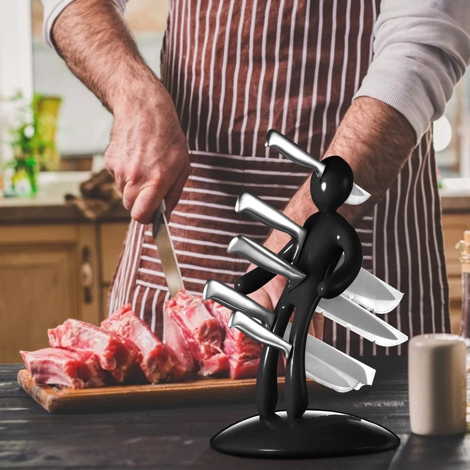 SmartSpace Knife Keeper – 5-Slot Vertical Knife Block for Your Kitchen