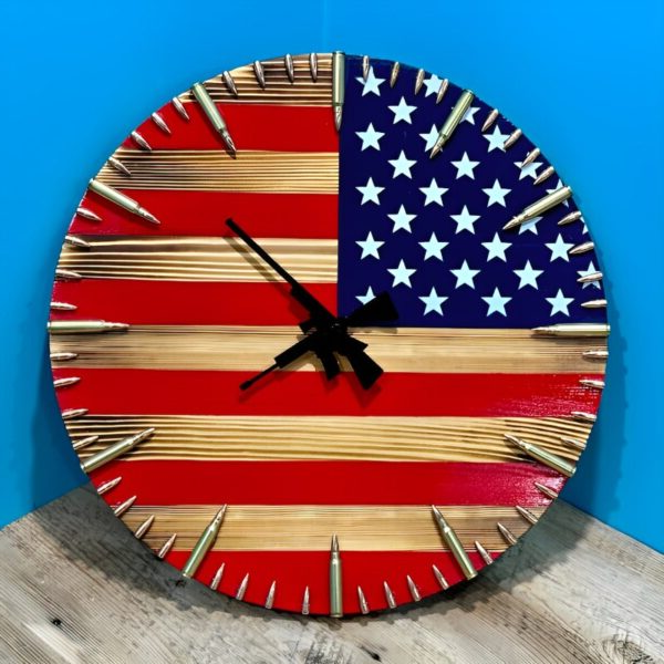 Patriotic American Flag Timepiece | Artisan Crafted Clock
