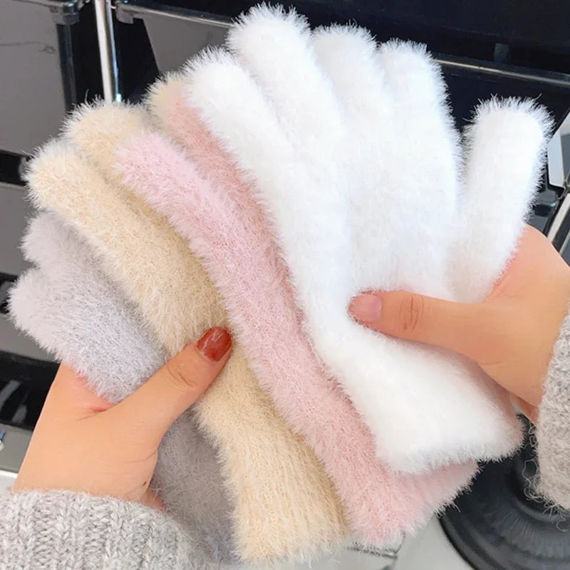 Luxurious Velvet Winter Mittens for Women