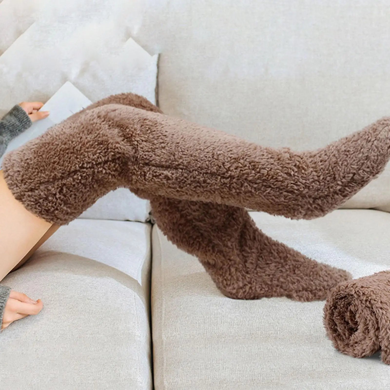 Cozy Knee-High Plush Leg Warmers for Ultimate Comfort