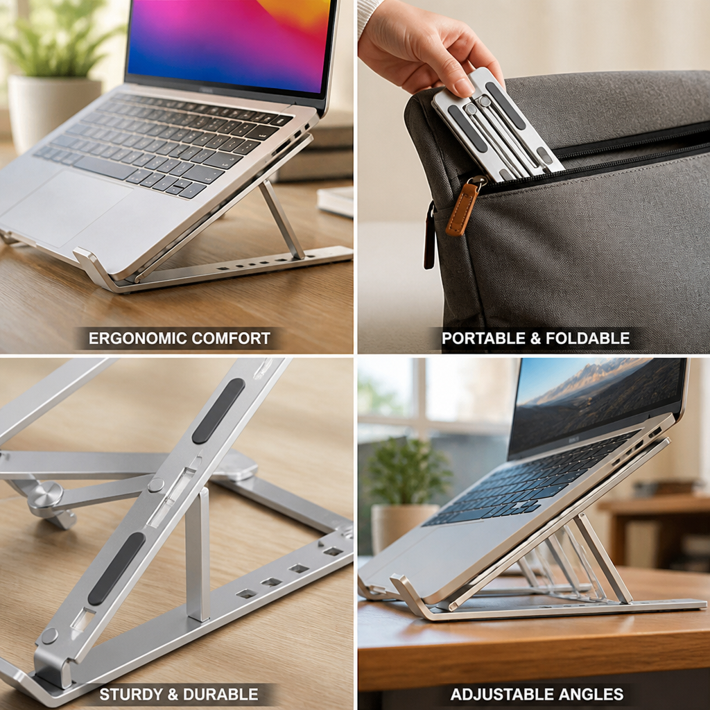 Anodized Aluminum Foldable & Adjustable Laptop Stand