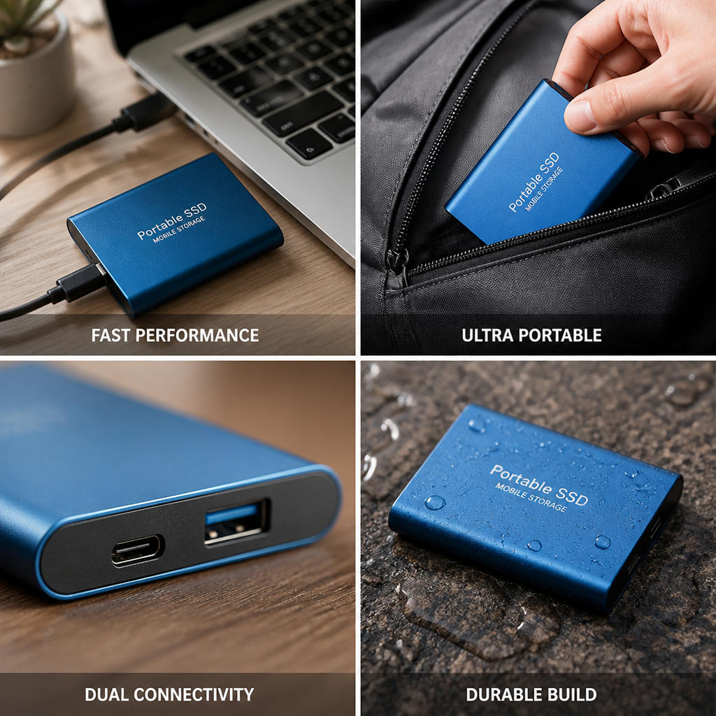 Brushed Aluminum USB-C & USB 3.1 Portable SSD
