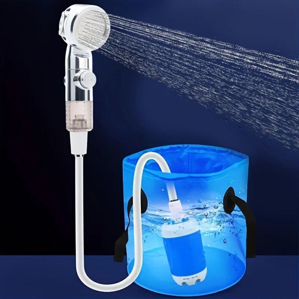 Compact USB Rechargeable Outdoor Shower System
