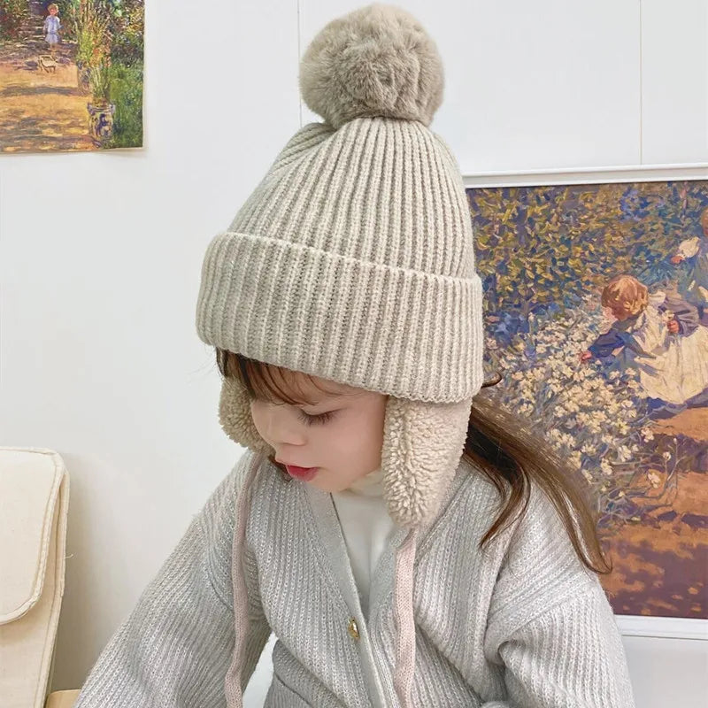 Cozy Knit Winter Hat for Kids with Earflaps