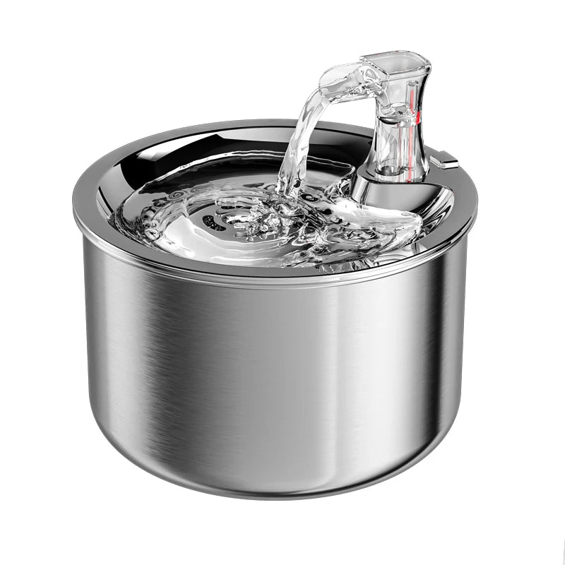 Elegant Stainless Steel Pet Water Dispenser with Smart Sensor