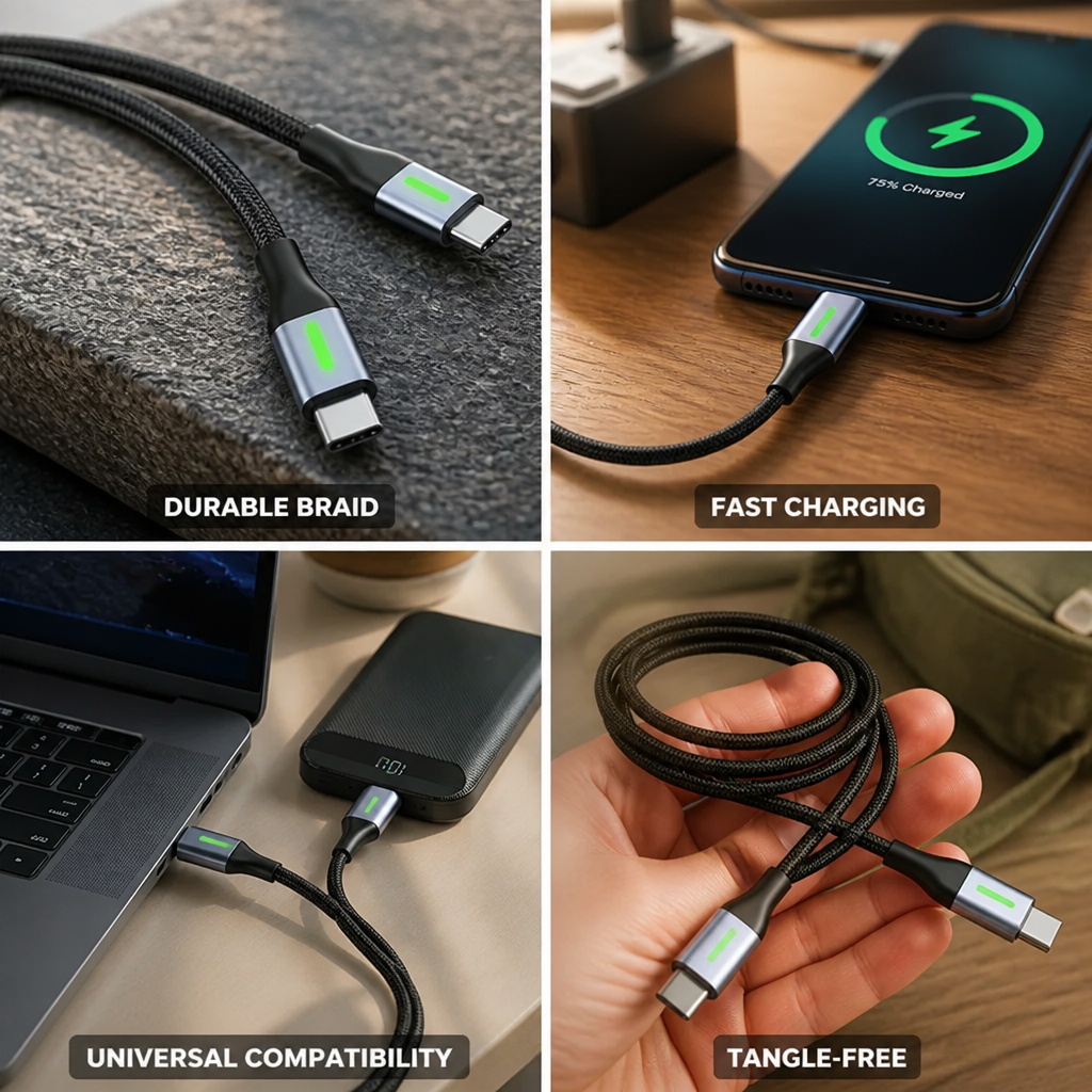 Braided Fiber USB-C Cable (C-C & A-C)