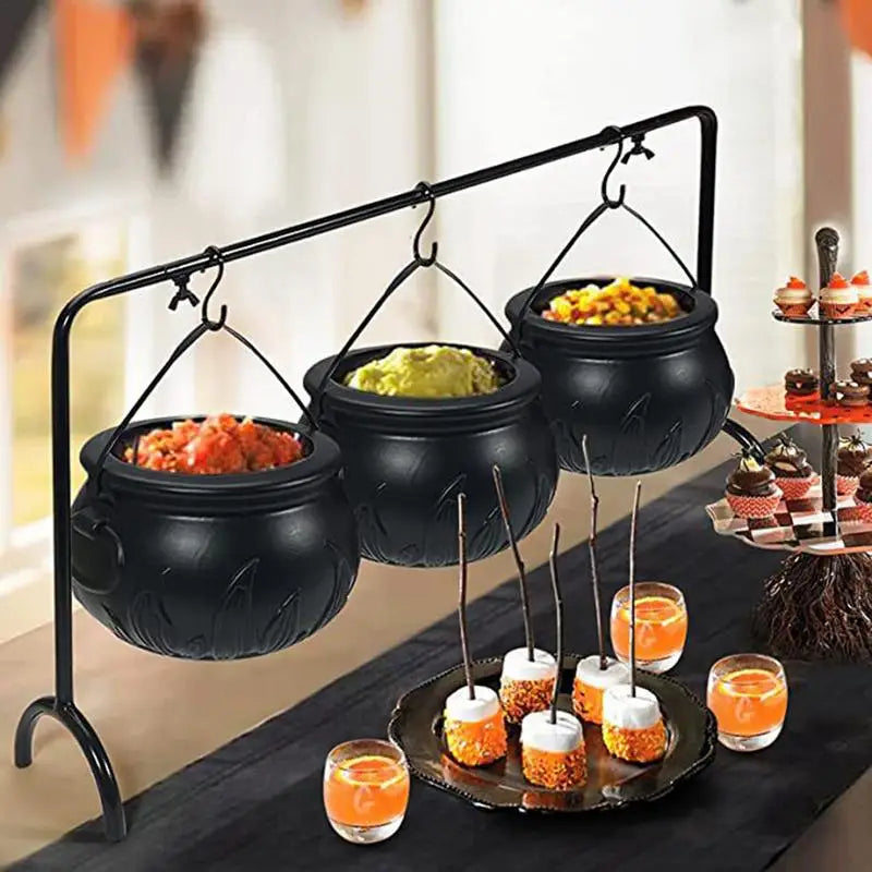 Spooky Cauldron Treat Bowl Set for Halloween Festivities