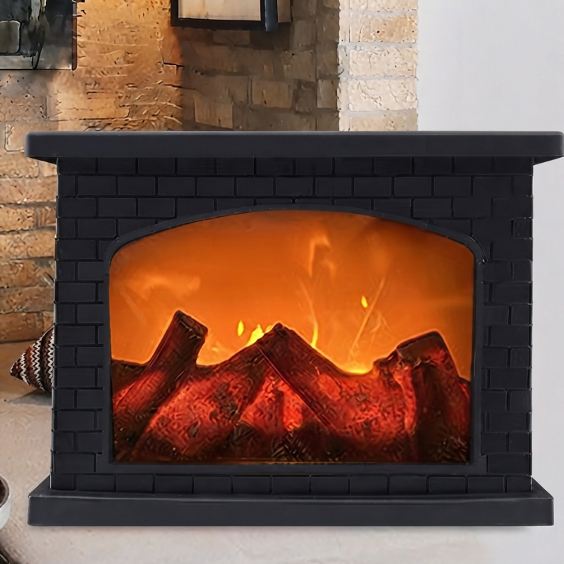 CozyGlow LED Flame Effect Table Lamp - USB & Battery Operated