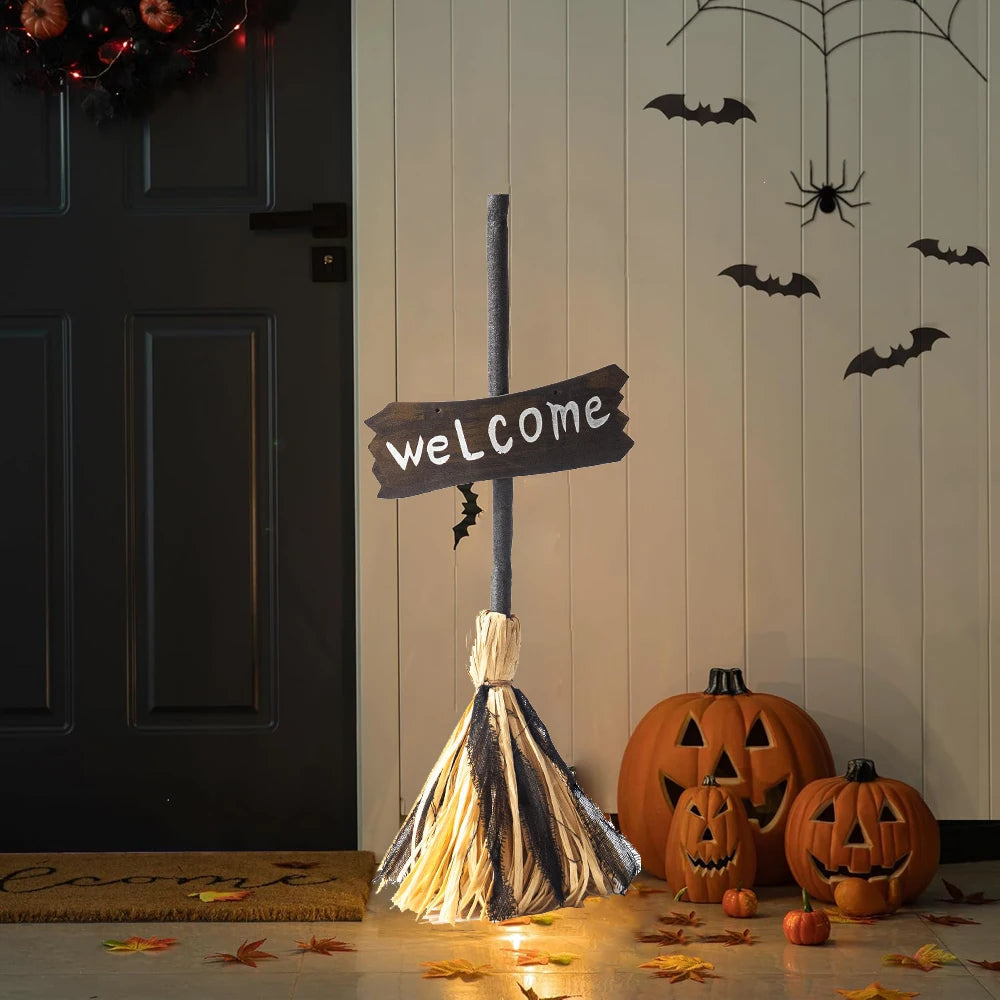 Enchanting Animated Broomstick with Lights & Sounds for Halloween
