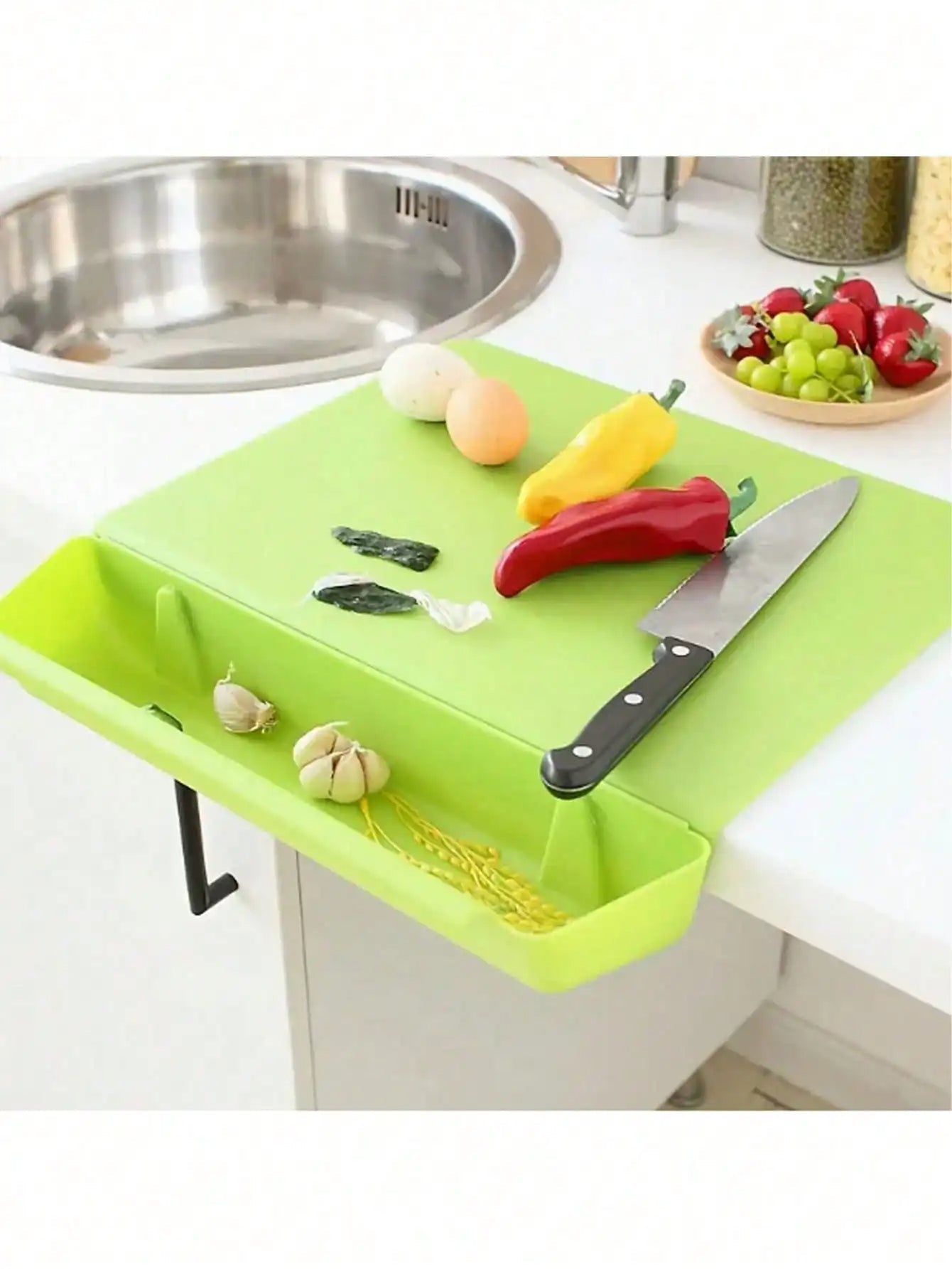 Multi-Function Chopping Board with Integrated Waste Tray