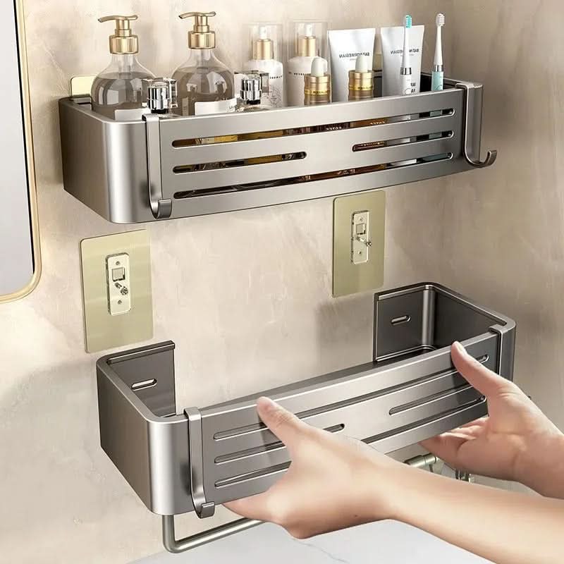 AquaMount – Adhesive Aluminum Wall Shelf for Bathrooms