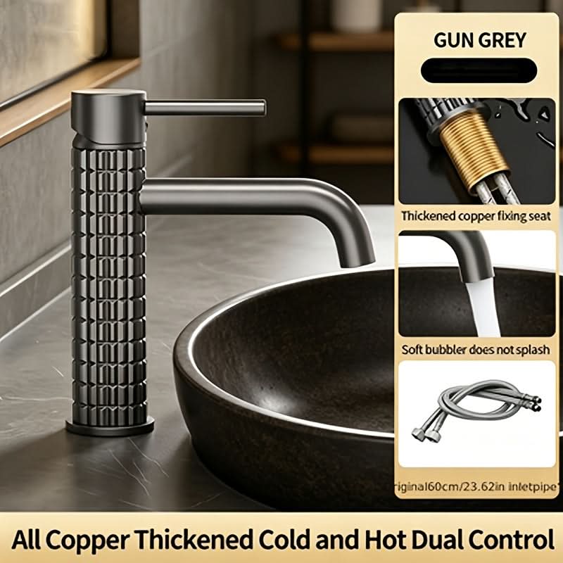 Sophisticated Brass Basin Faucet with Dual Temperature Control