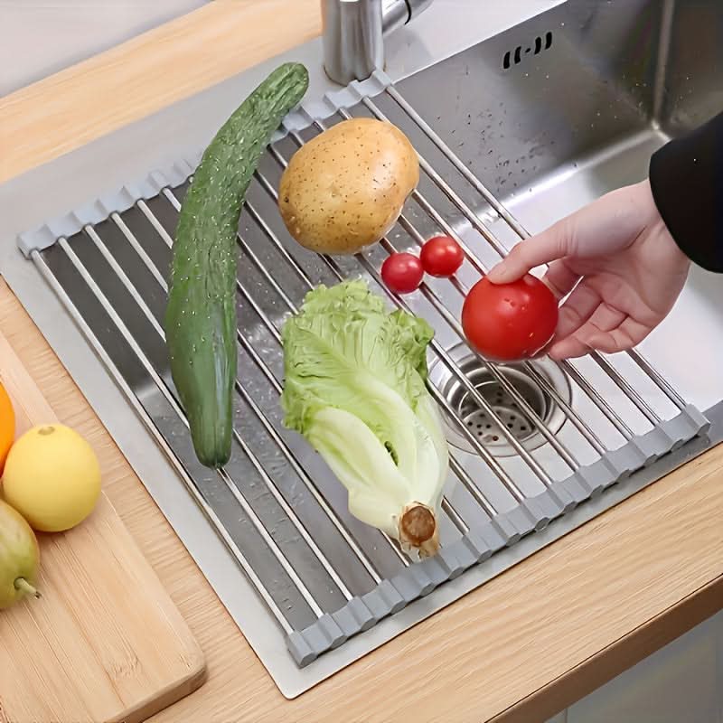 Space-Saving Stainless Steel Dish Drying Rack