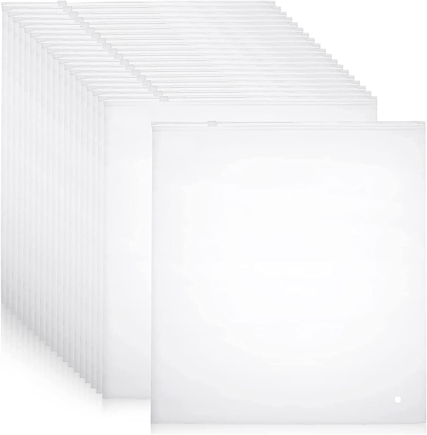 Frosted Zip Storage Bags – 20 Count Plastic Clothing Protectors (Buy 2, Get 1 Free)