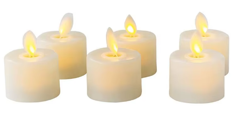 Set of 6 Lifelike LED Candles with Remote Control