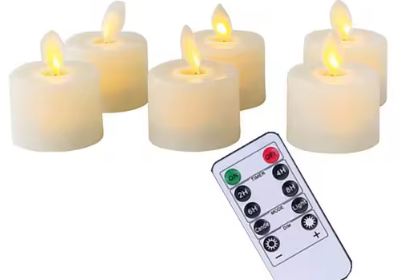 Set of 6 Lifelike LED Candles with Remote Control