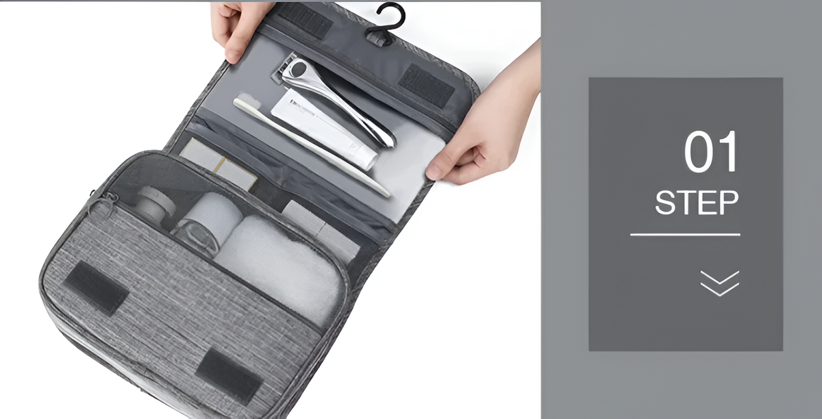 Travel-Ready Hanging Toiletry Organizer for Men