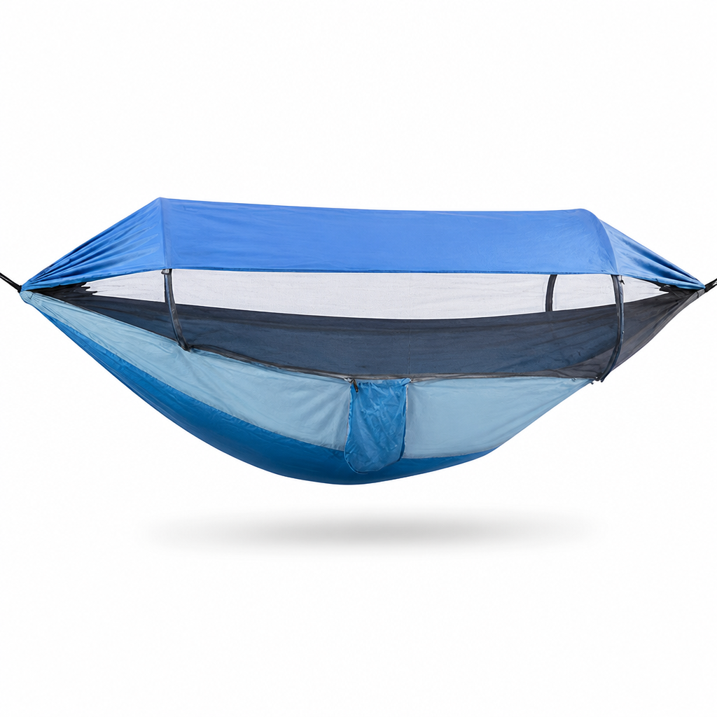 Nylon Hammock With Integrated Mosquito Net & Sunshade