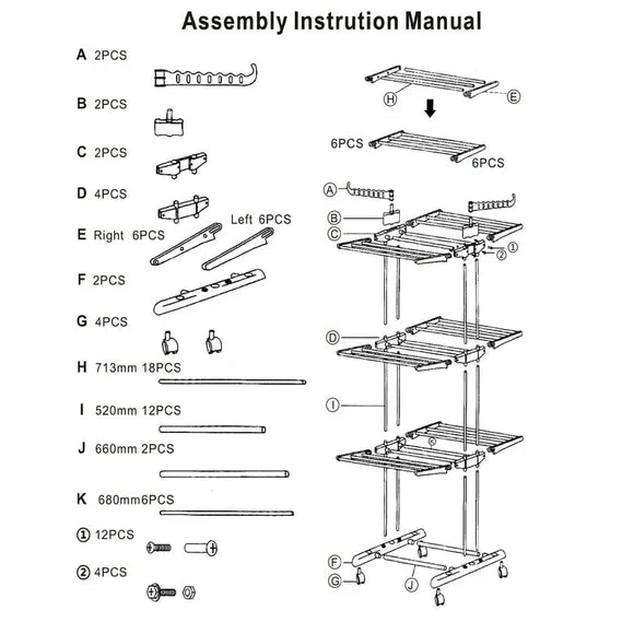 Ultimate Space-Saving Clothes Drying Rack with Wheels