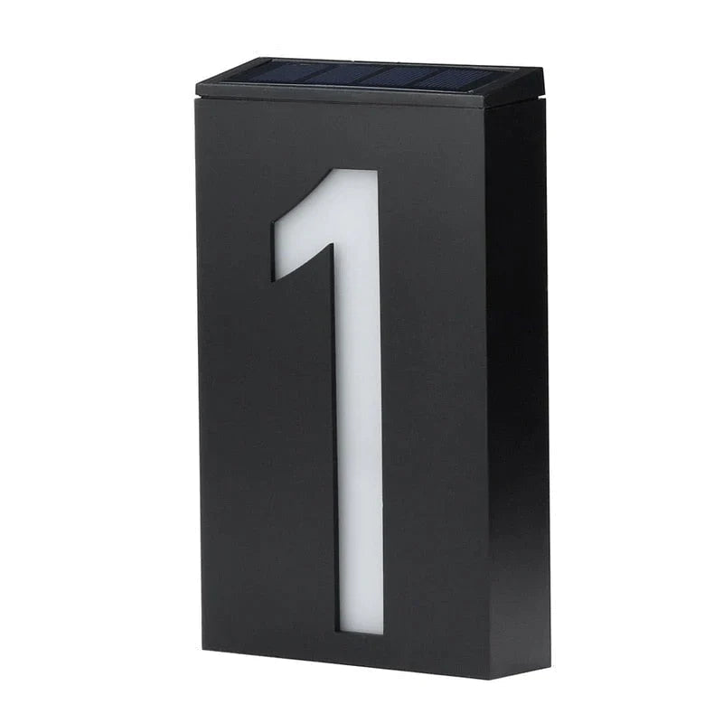 House Number Sign Powered by Solar Energy